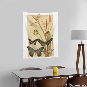 Butterfly Nature Wall Tapestry con obras de arte de Maurice Pillard Verneuil (30&quot; x 40&quot;), Art Nouveau para dormitorio, sala de estar, dormitorio