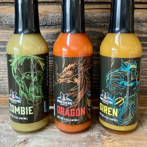 Mountain Dog Sauce Company Hot Sauce Dragon, Siren, Zombie image 1