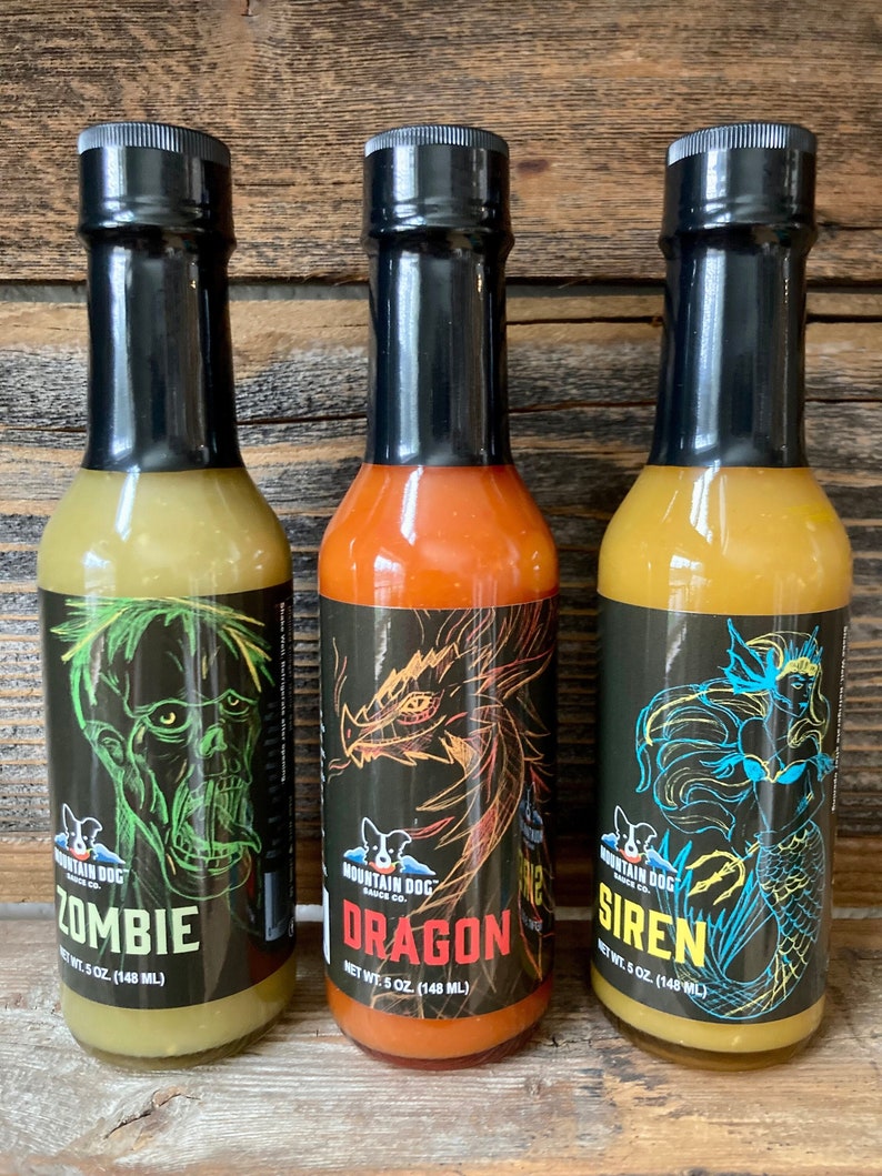 Mountain Dog Sauce Company Hot Sauce Dragon, Siren, Zombie image 1