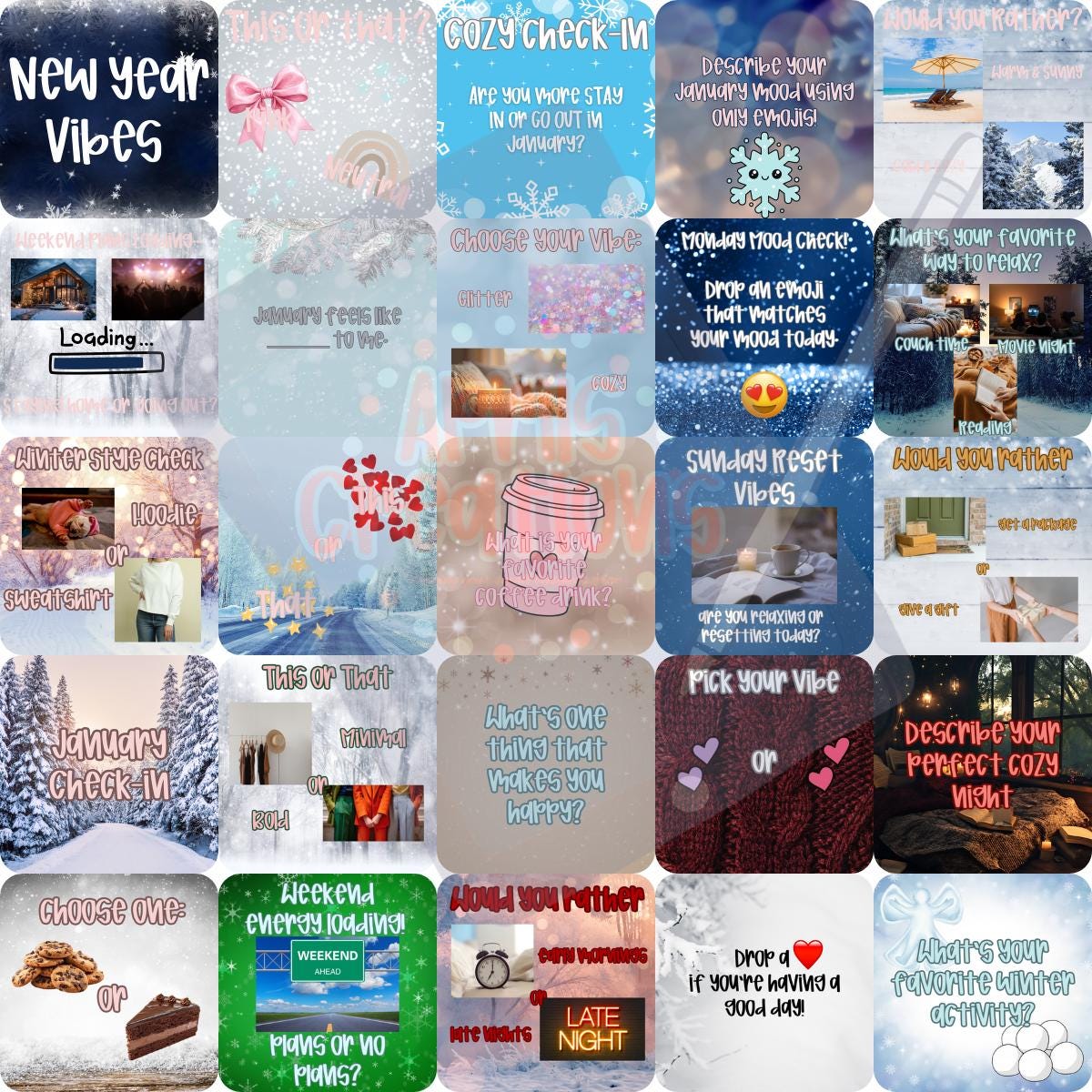 January Engagement Posts – Done-for-you Social Media Content (graphics ...