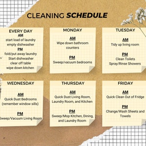 Weekly Cleaning Schedule
