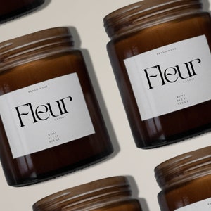 Candle Label Template, Candle Label, Customizable Label, Editable Product Label, Minimal Candle Label,Template Canva,Wax Melt Label Template