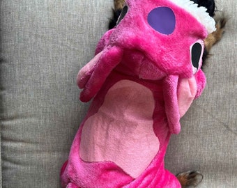 Handmade Angel Stitch Dog Jumpsuit: Soft & Warm Pet Outfit