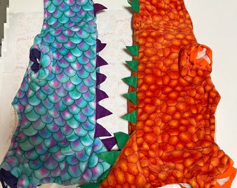 Handmade Dinosaur Pet Costume: Warm Dog/Cat Halloween Jumpsuit