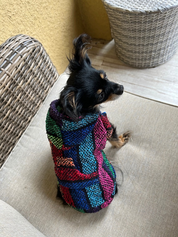Baja Dog Poncho SIZE 1 mexican Dog Hoodie mexican Poncho dog