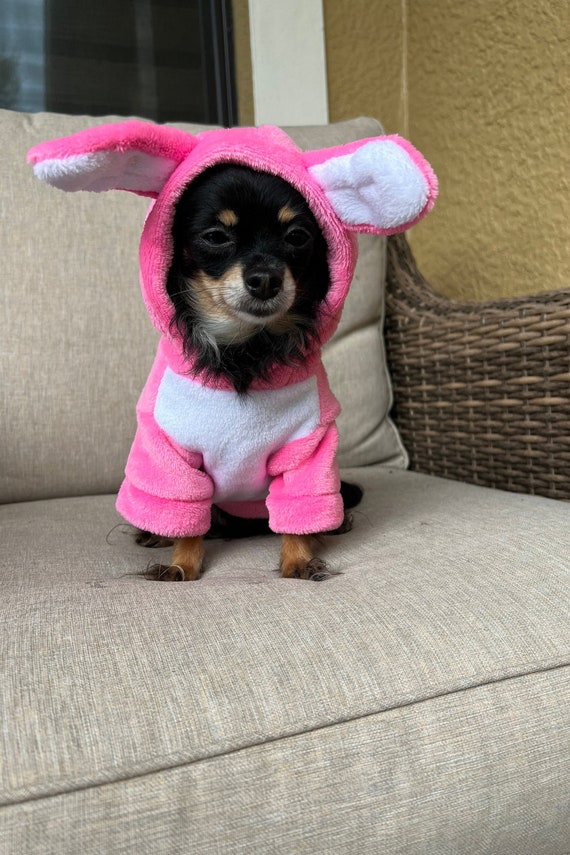 Rabbit Dog Sweater Pink Rabbit Costume Dog Sweater Pink Rabbit Sweater Etsy