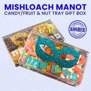 Chag Purim Sameach Carnival Mask Kosher Purim Gift Basket, Mishloach Manot Gift, Happy Purim Shalach Manos Gift, Dry fruit Gift box