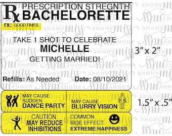 Personalized Shot Prescription Bottle, Shot Chill Pills Gift, Custom RX Shots Gift, Custom Birthday Party Favor, Party Decor, Alcohol RX