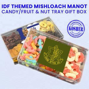 Israel IDF Theme Kosher Purim Gift Basket, Love Israel Mishloach Manot Gift, Happy Purim Shalach Manos Gift, Dry fruit Gift box