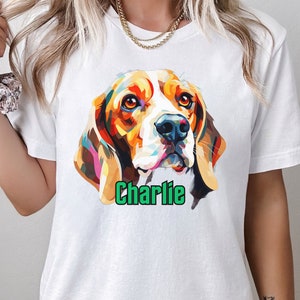 Custom Beagle Dog Shirt, Personalized Dog T-Shirt, Custom Dog Mom Tee, Beagle Tshirt, Beagle Lover Shirt, Custom Beagle Tee