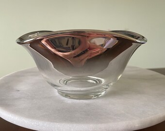 Vintage MCM Silver-to-Clear Ombre Dip Bowl