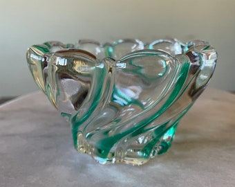 Vintage Mikasa Green Peppermint Swirl Votive / Small Bowl