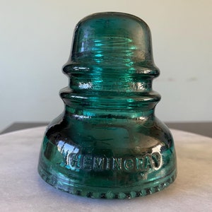Vintage Blue Green Hemingray Glass Insulator 40
