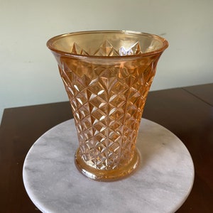 Vintage Carnival Glass Diamond Point Vase