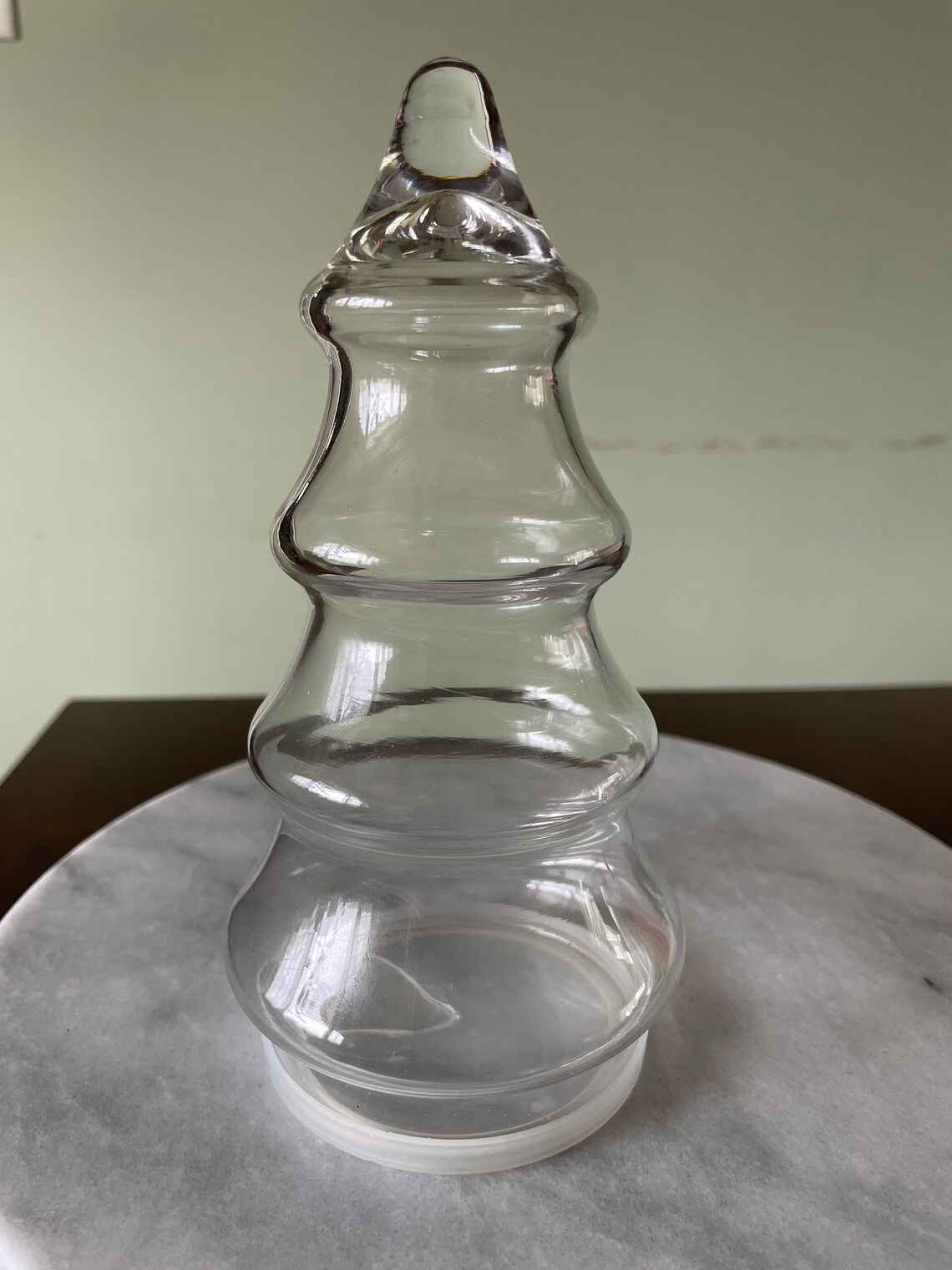 Clear Glass Christmas Tree Candy Jar Etsy