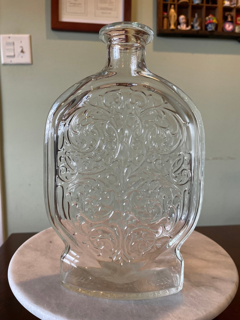 Vintage Clear Glass Schenley Decanter Etsy