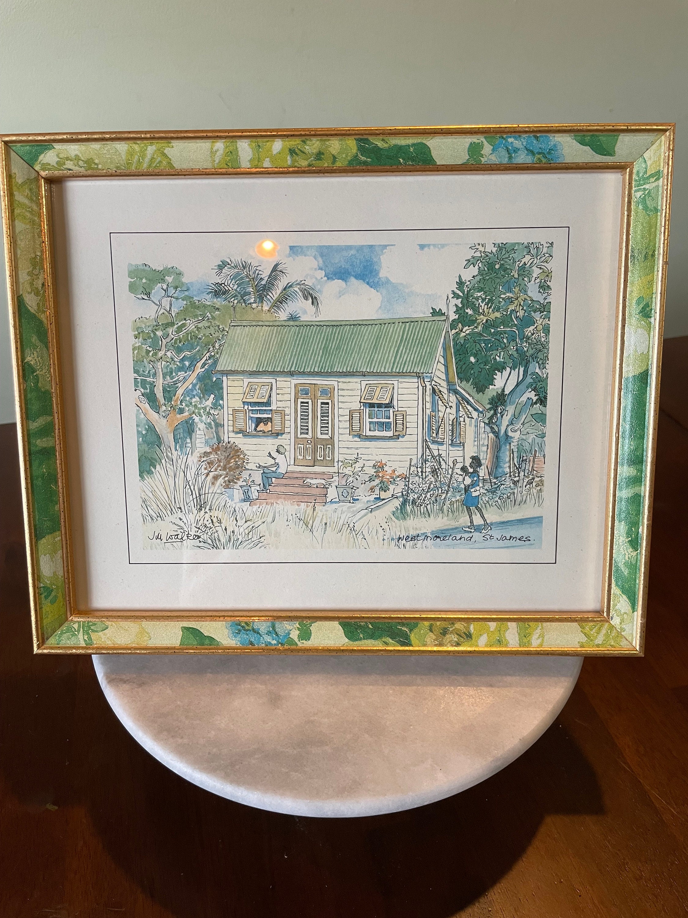 Vintage Framed Jill Walker Print Westmoreland, St. James, Barbados Etsy