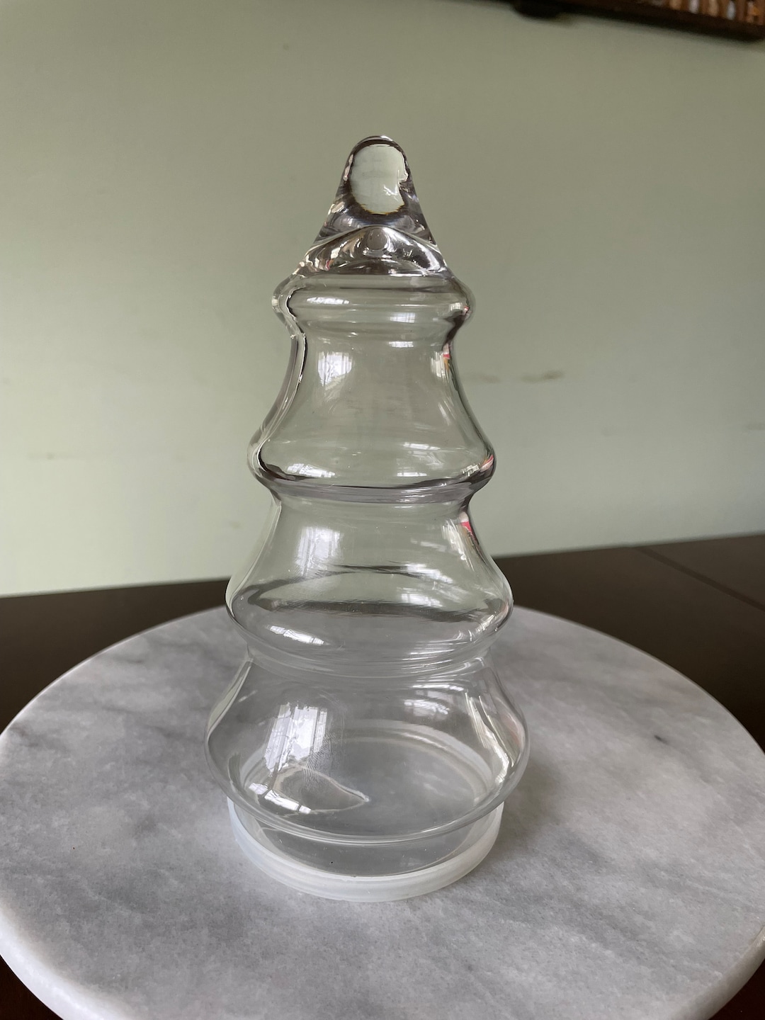 Clear Glass Christmas Tree Candy Jar Etsy