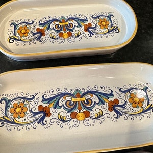 Ricco Deruta Majolica Italian Pottery Hand Painted Serving Trays - Set of 4