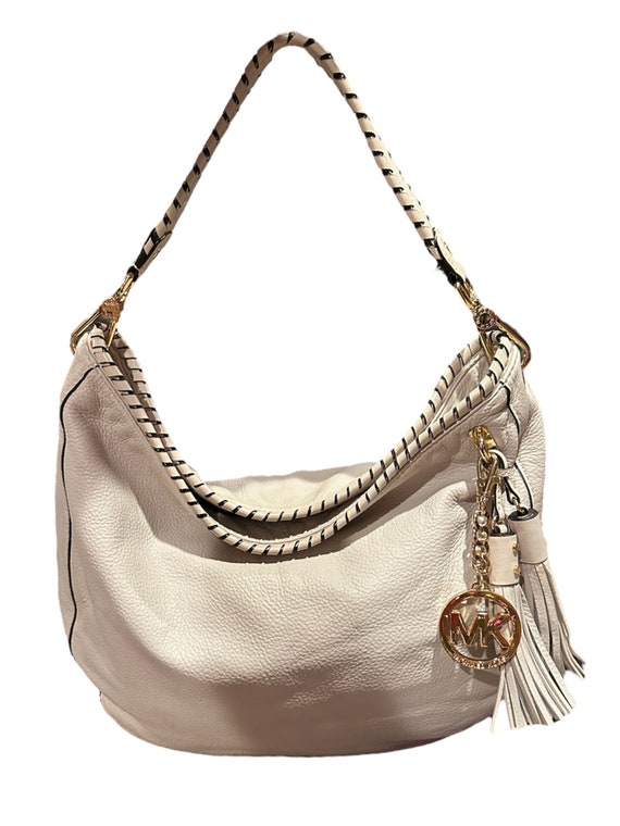 Vintage Michael Kors Off White Leather Bennet Hobo