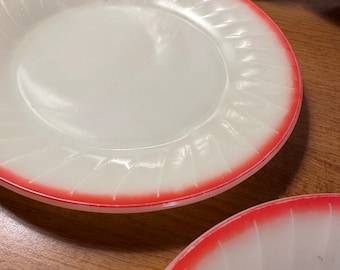 Fire King Sunrise Swirl Plates Set of 5 FREE SHIPPING