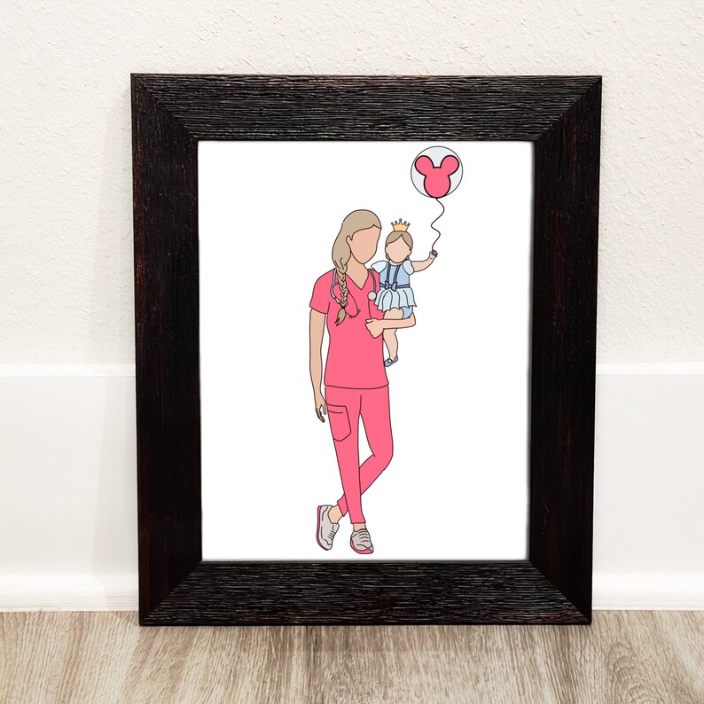 Mommy &amp; Me Custom Drawing - Etsy