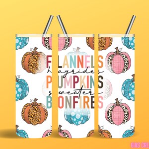 Fall Tumbler - Flannel - Hayride - Pumpkin - Sweater - Bonfire