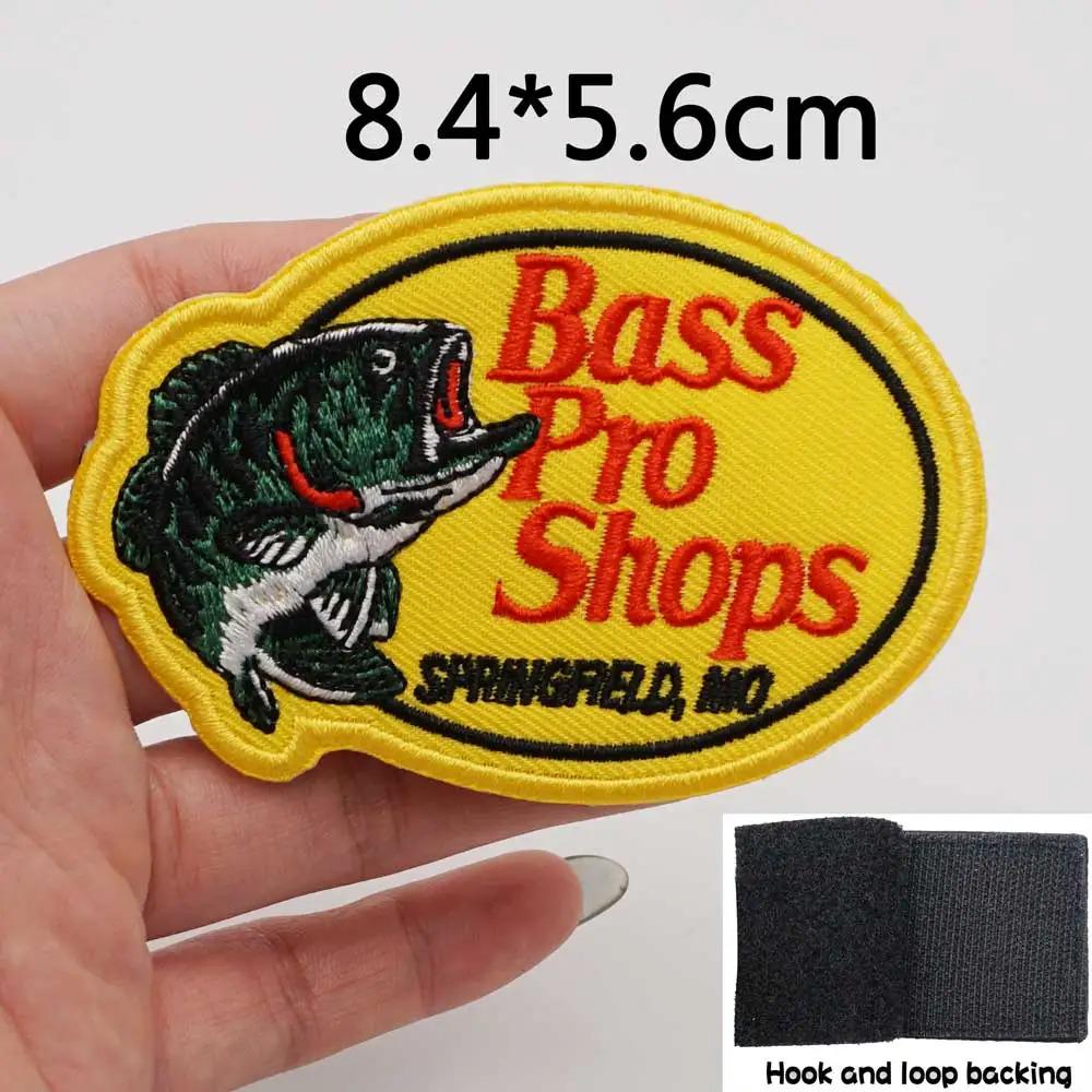 Bass Pro Fishing Embroidered Patch - Outdoor Gear Badge, Hat & Jacket Iron-On Sew-On Applique