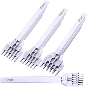 4PCS/Set Spacing Punch Hole Punching Tool Hand Hole Punches Leather Craft Tool for Wallet Belt Hole Puncher 3/4/5/6MM