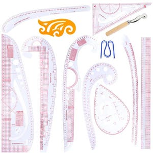 Sewing Ruler Set - Measure Patchwork  Tailor French Curve Ruler for Fabric Drawing Template & DIY Sewing Accessories Tool