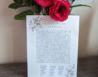 Bridal Shower Word Search Game (Digital Download)