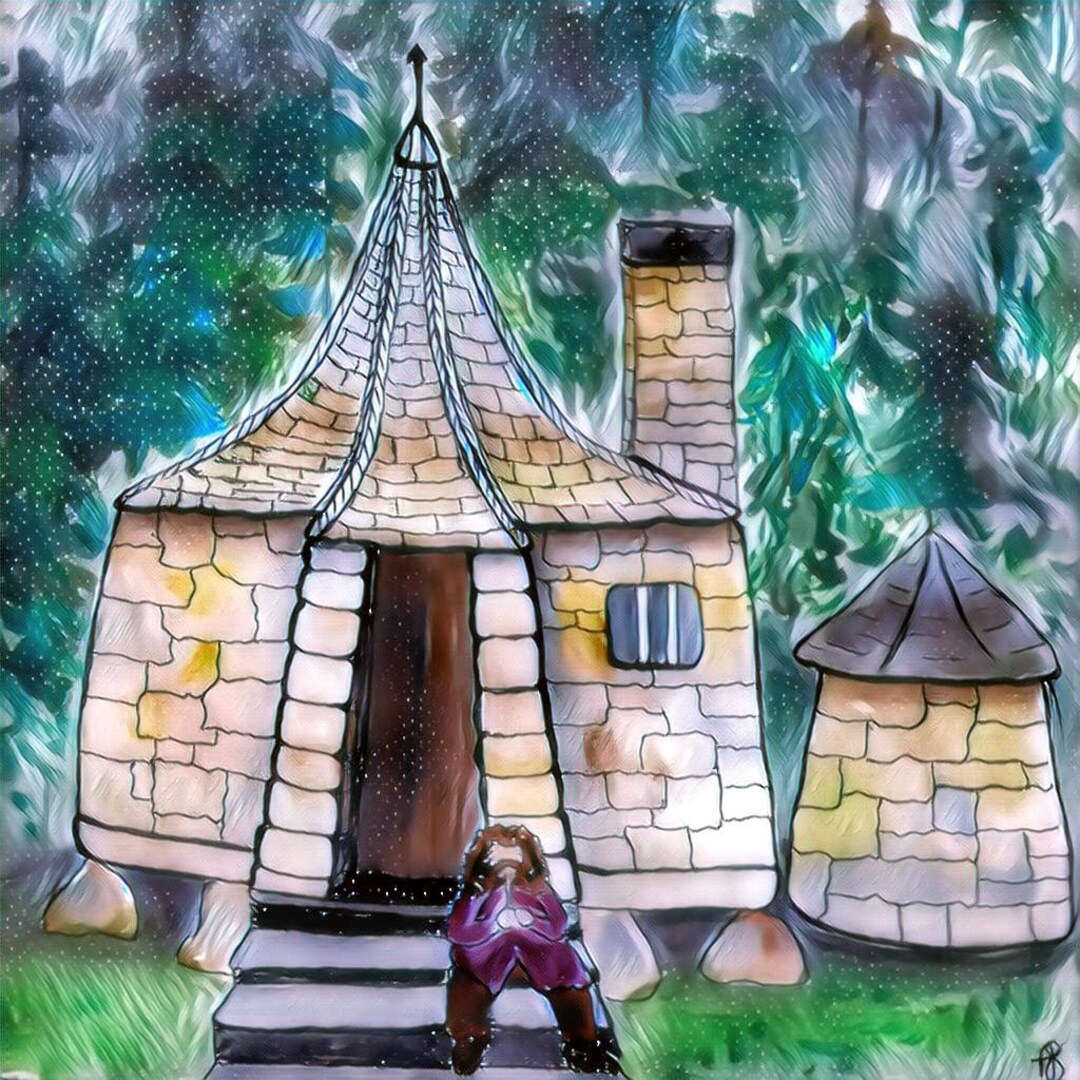 Hagrid Painting Hagrids Hut Watercolor Harry Potter Etsy