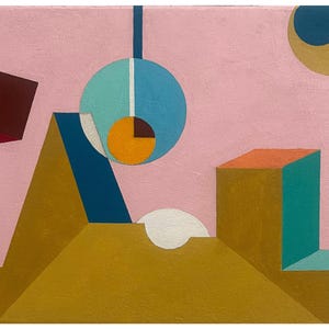 Original Art Hand Painted Geometric Wall Art, Acrylic on Canvas, Original Acrylic Painting, 11&quot;x14&quot; Acrylic Painting, Abstract Painting