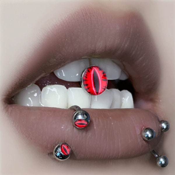 Snake Eyes Tongue Ring Etsy