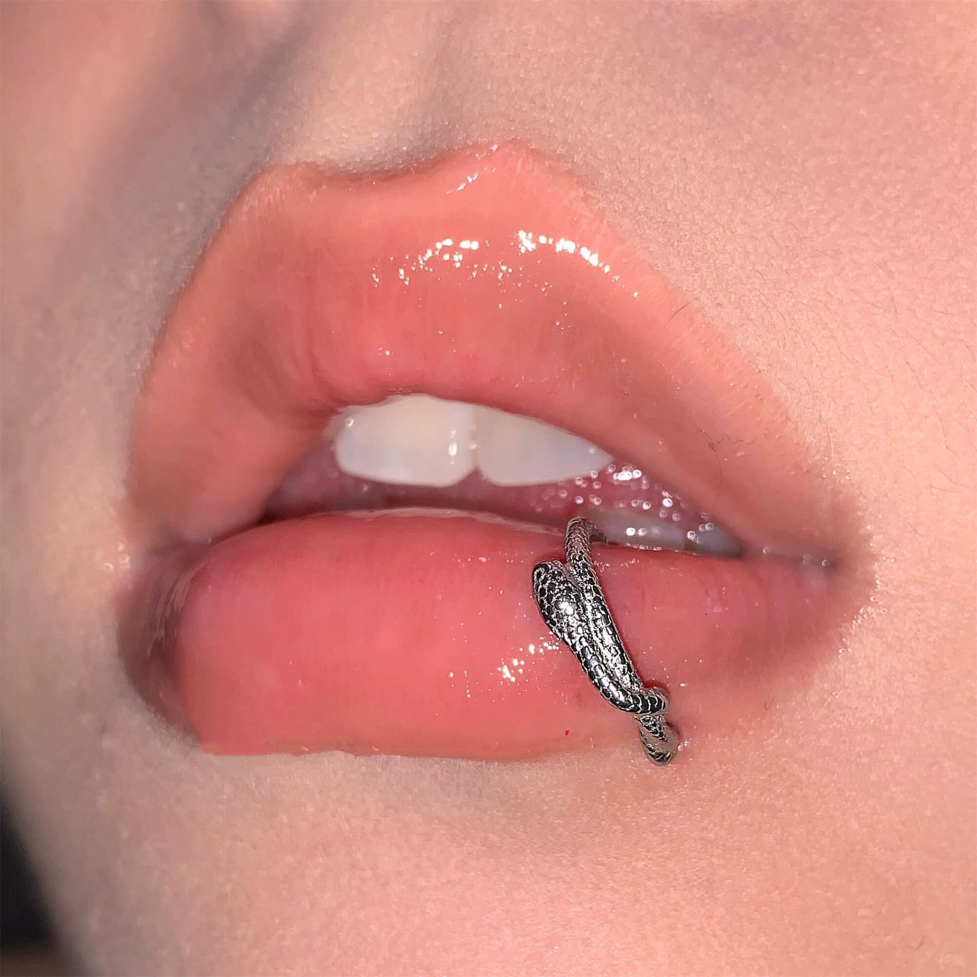Snake bite tongue store piercing rings