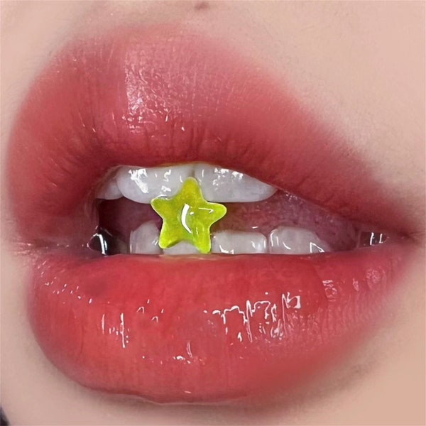 Acrylic Star Tongue Studs, Yellow/White/Pink/Blue Star Tongue Barbell, Tongue Stud, Star Lip Stud, Y2K Star Tongue Piercing, Tongue jewelry