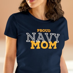 Proud Navy Mom - Women&#39;s Cotton Tee
