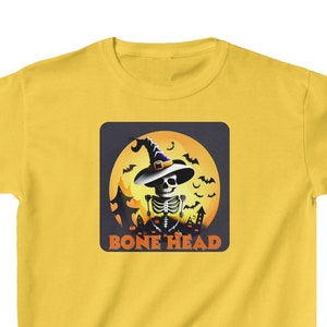 Halloween Skeleton Bone Head - Dziecięca gruba bawełniana koszulka