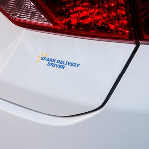 Spark Driver Expert Delivery Service - Stay Safe with this Waterproof Round Vinyl Car Sticker for a Trendy & Transparent Look