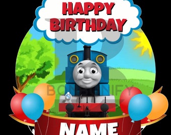 Thomas the Train - Happy Birthday. Digital download. PNG file.