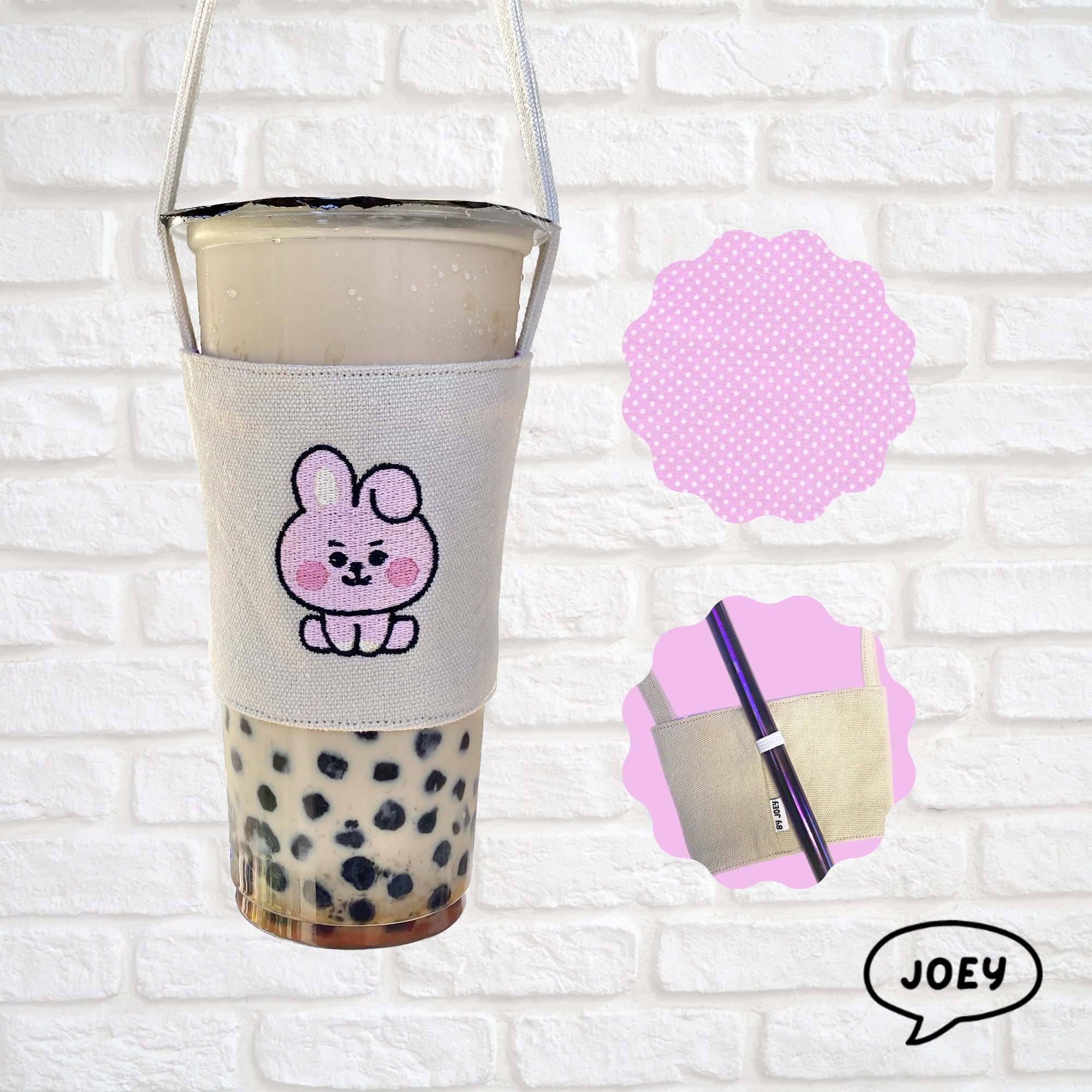 Baby Cooky Bubble Tea Cup Holder Boba Tea Sleeve Reusable Cup Carrier