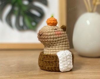 Crochet Capybara in a bath, Capybara Keychain, Amigurumi Keychain, Amigurumi Plushies, Gift, Bag Decoration