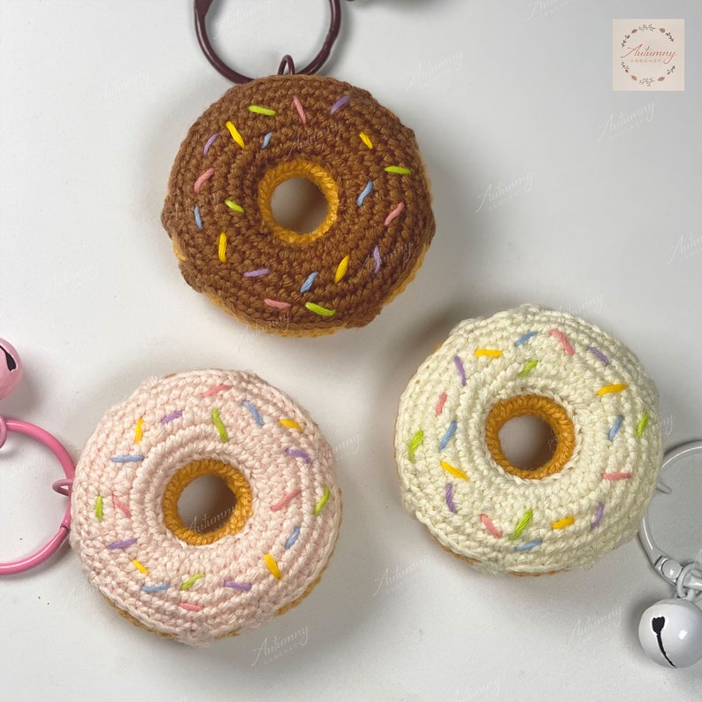Crochet Donuts Donut Keychain Amigurumi Keychain Amigurumi Etsy