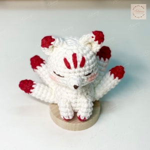 Crochet Kitsune, Crochet Nine-tails Fox, Amigurumi Plushie, Decoration ...