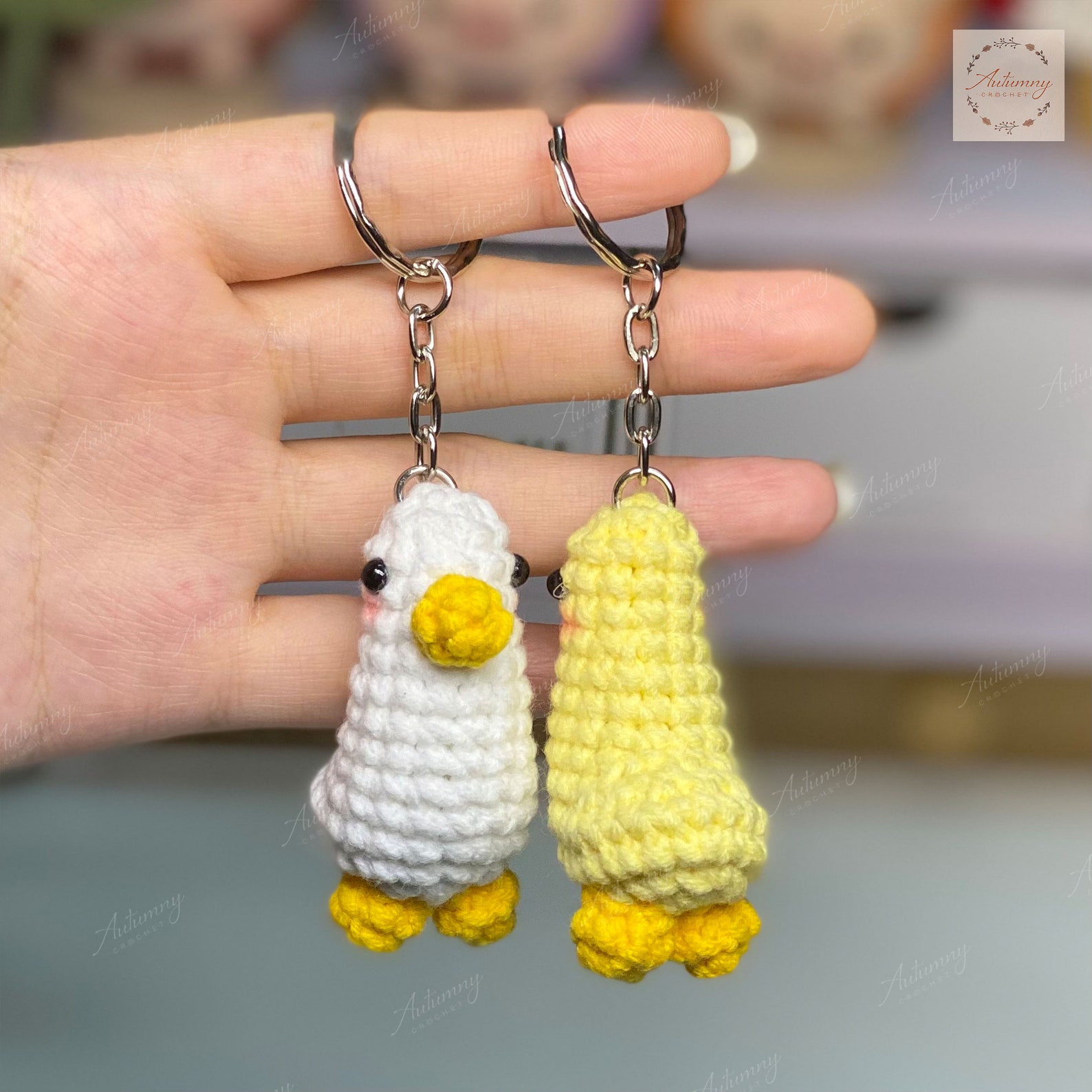 Crochet Mini Ducks Keychain Amigurumi Keychain Birthday Etsy