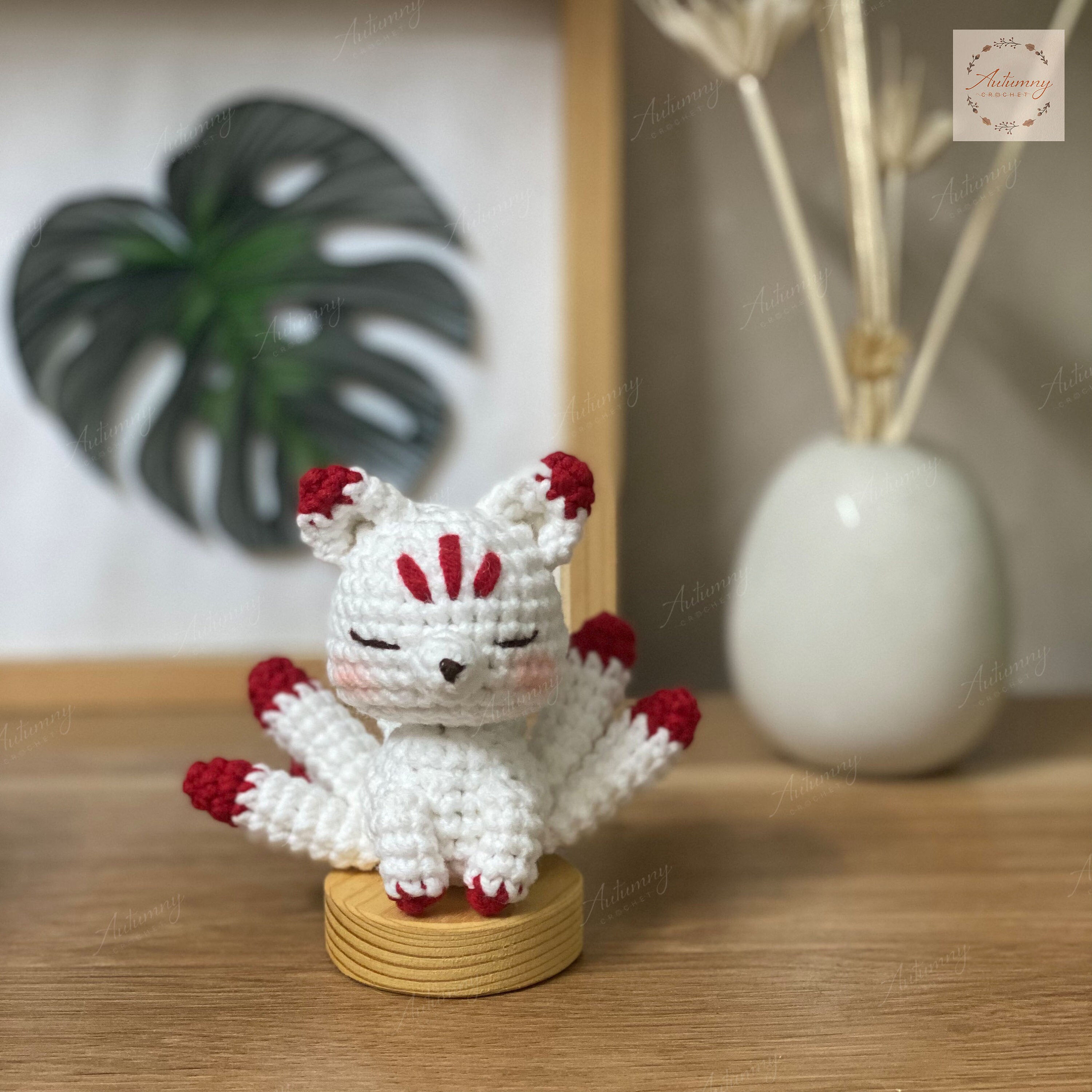 Crochet Kitsune Crochet Nine-tails Fox Amigurumi Plushie - Etsy