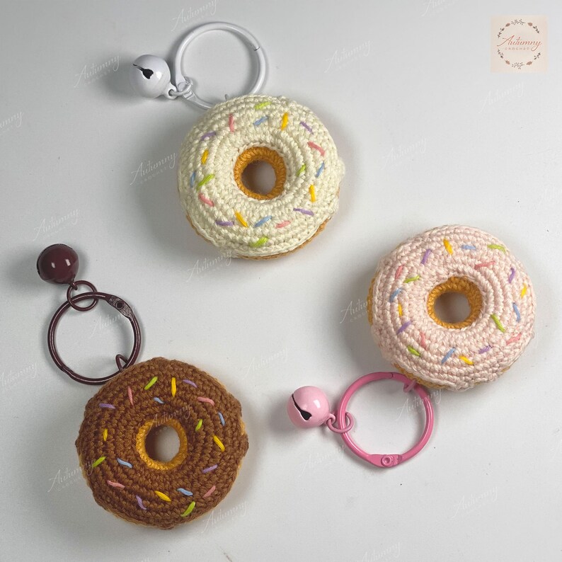 Crochet Donuts Donut Keychain Amigurumi Keychain Amigurumi Etsy