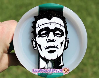 Adorno para vaso de Frankenstein, Halloween, monstruo, temporada espeluznante, terrorífico, regalo de Halloween, adorno Stanley, 30 oz, 40 oz Stanley