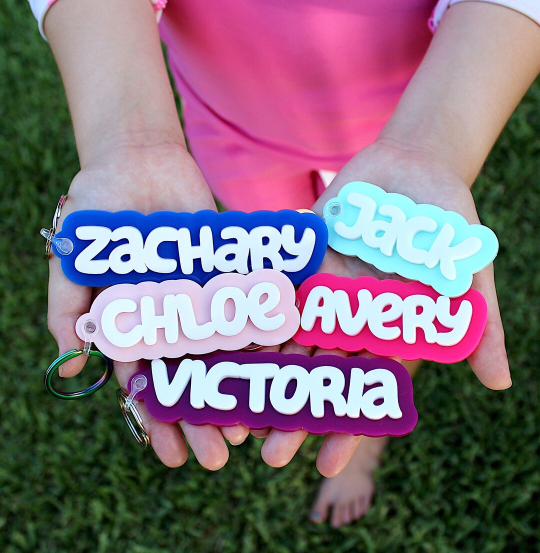 Bluey Name Keychain, Personalized Keychain, Name Keychain, Backpack Tag ...