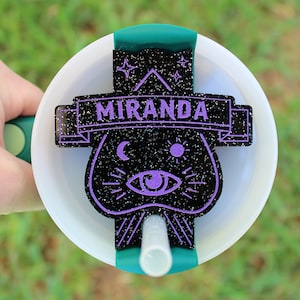 Ouija Tumbler Topper, Ouija Planchette, Spirit Board, Spooky Babe, Spiritual, Witch, Halloween Topper, Stanley Topper, 30oz 40oz Stanley